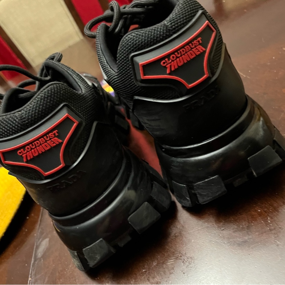 Prada Cloudbust Thunder Sneakers - Black and Red